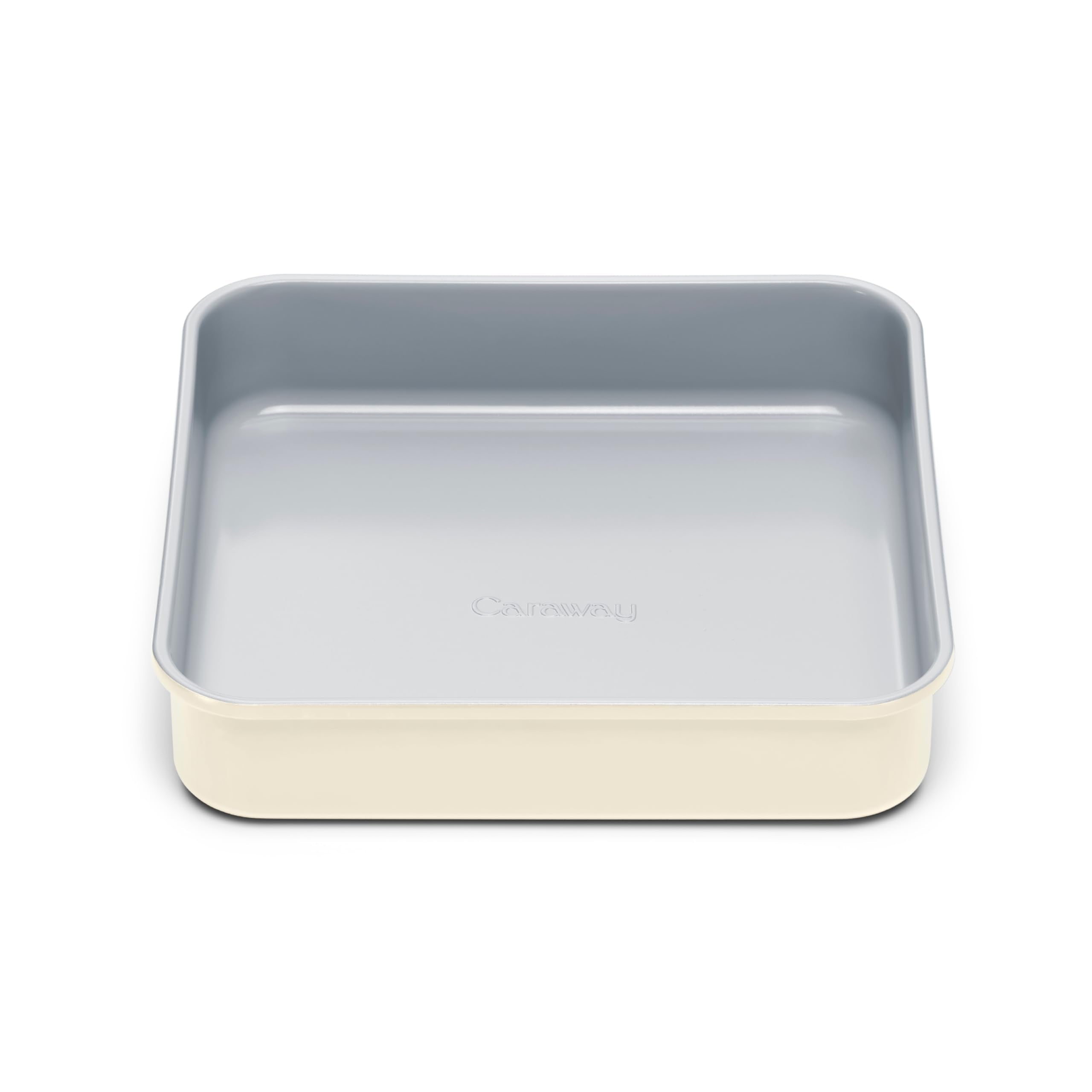 Caraway 9-inch square pan, top view, ideal for even brownie baking.