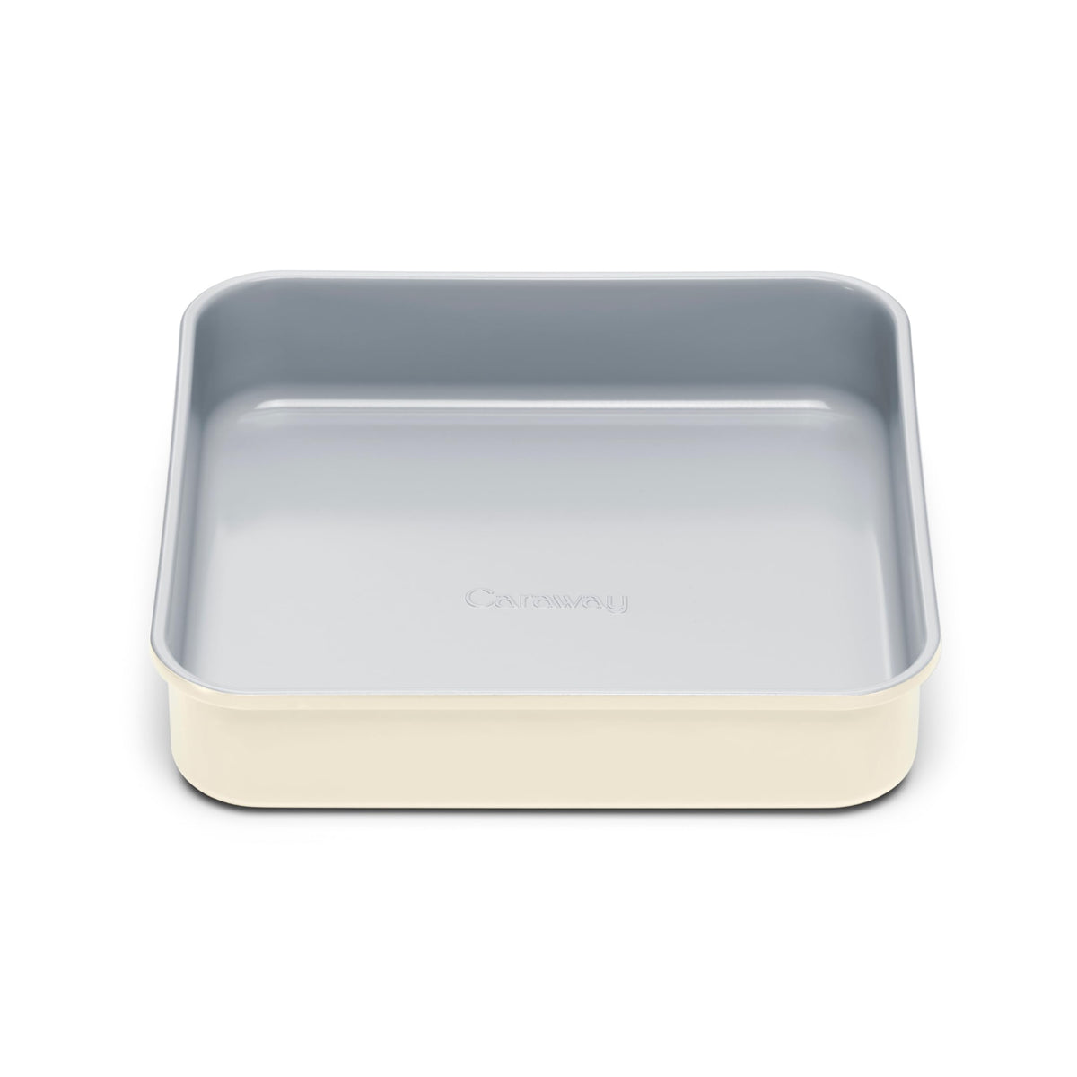 Caraway 9-inch square pan, top view, ideal for even brownie baking.