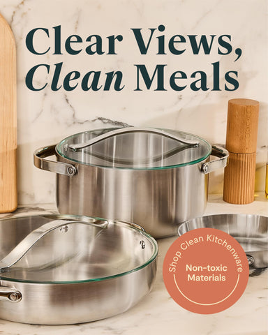Caraway transparent lid for cookware with crystal-clear visibility during cooking.