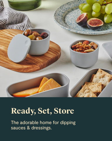 Caraway dot inserts ready for a portable bento-style lunch