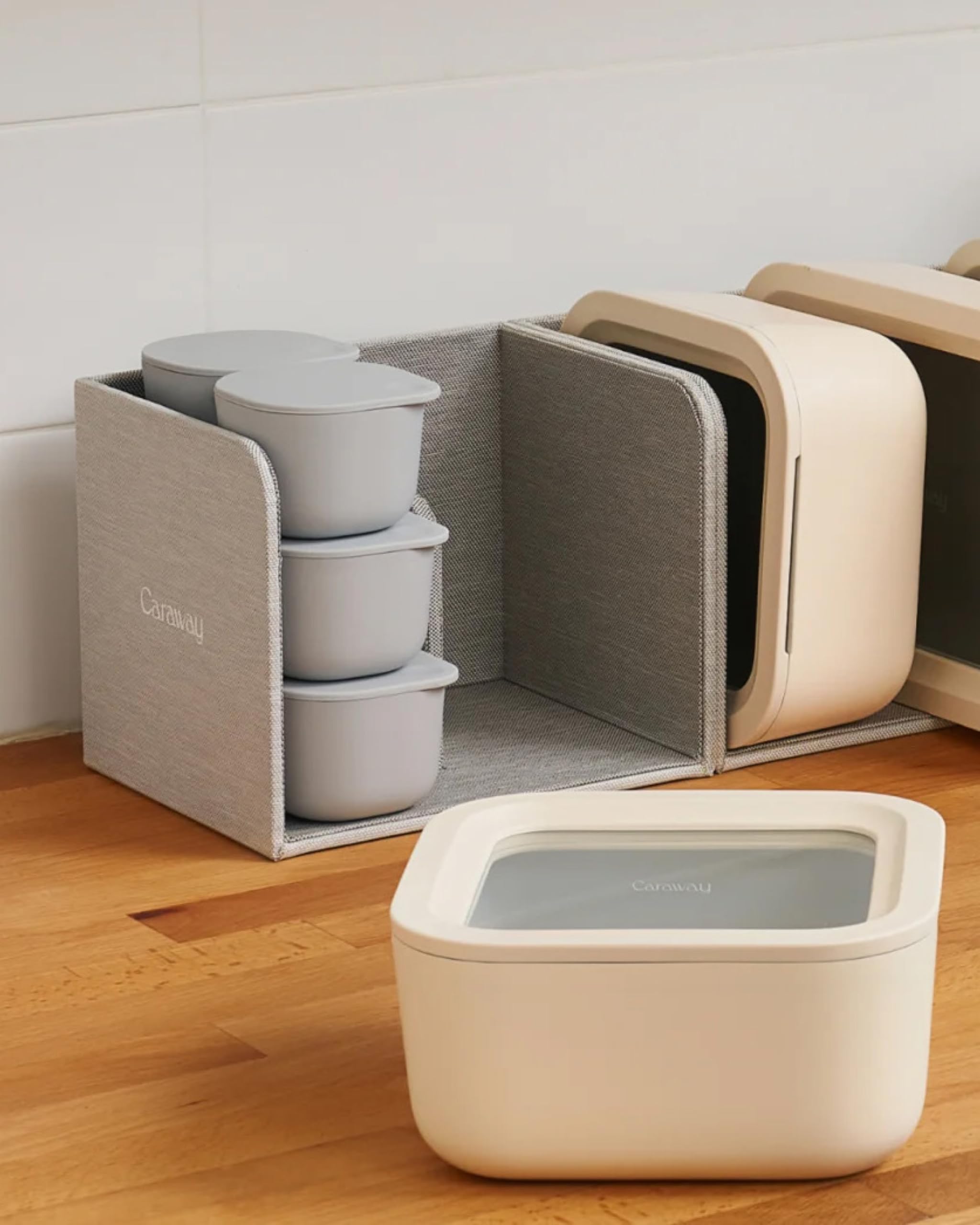 Caraway dot inserts help organize lunch for on-the-go meals