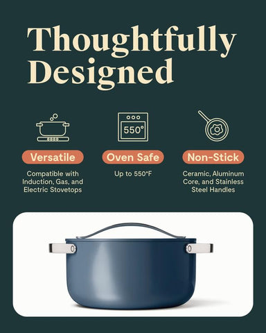 Closeup of Caraway ceramic nonstick coating for easy-release cooking.