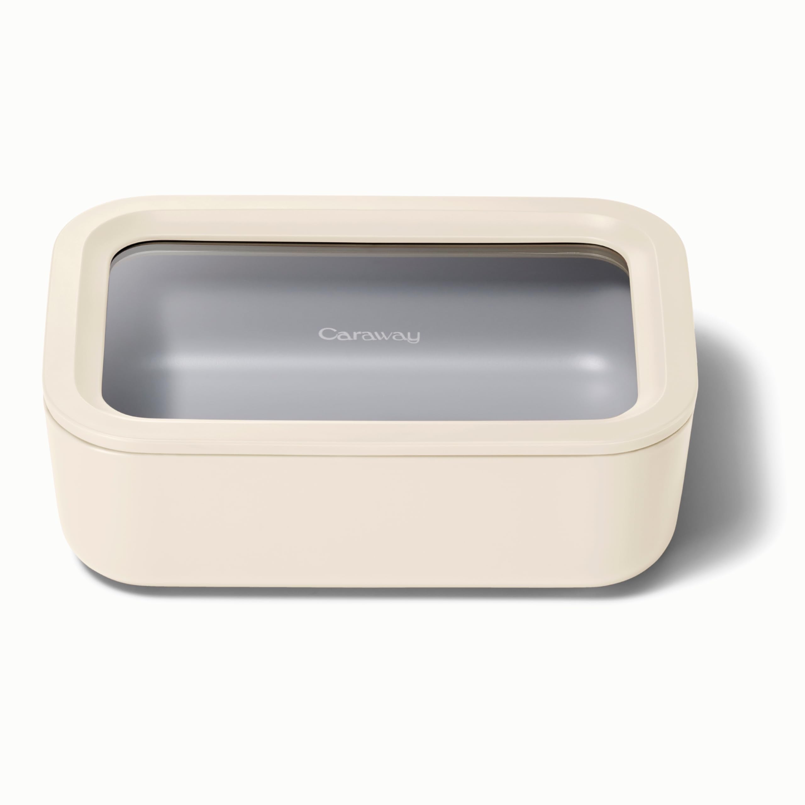 Caraway glass food storage container with clear lid for easy viewing of leftovers