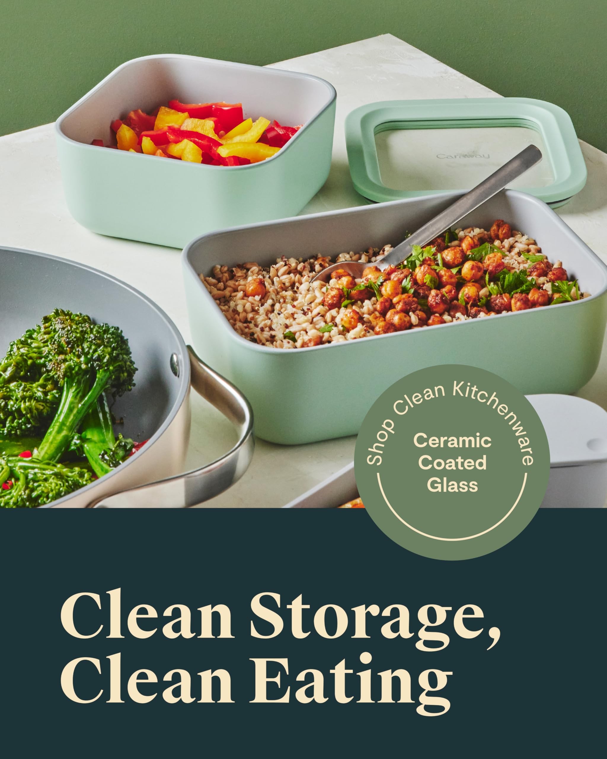 Caraway 6-6 cup container lid shown for quick content checks and freshness