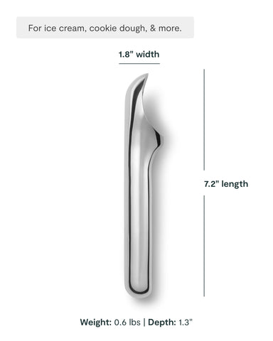 Caraway ice cream scoop made from non-toxic stainless steel for safe food contact.