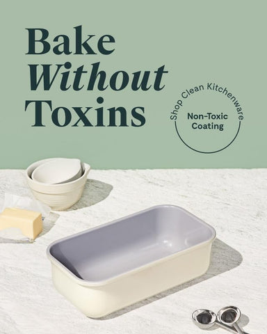 Gray Caraway loaf pan demonstrating oven-safe up to 550°F