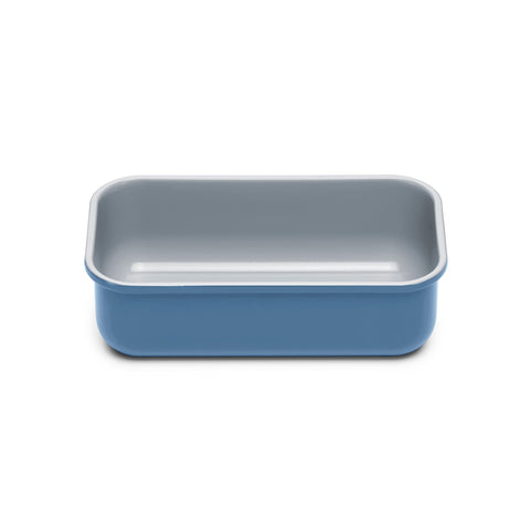Caraway loaf pan slate top view with smooth non-stick surface for easy release.
