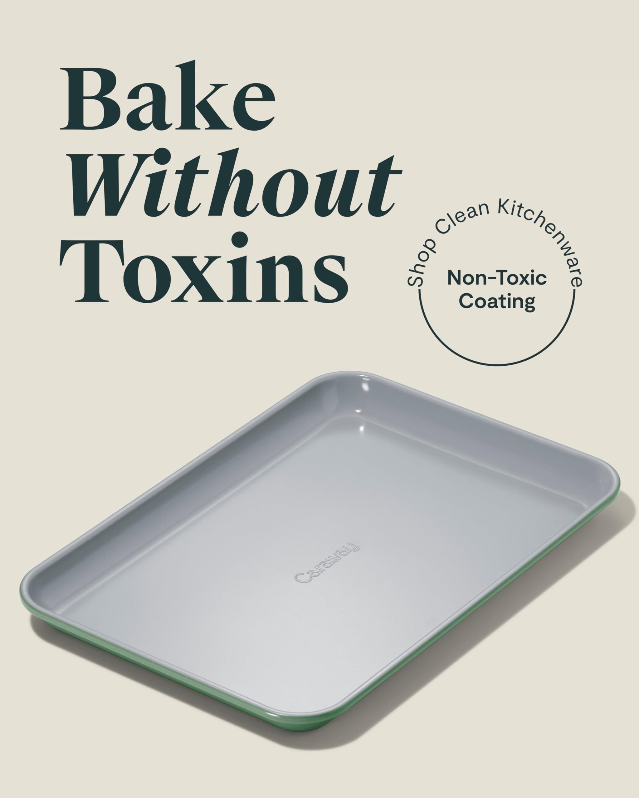 Caraway mini sheet pan ideal for roasting vegetables in small kitchens.
