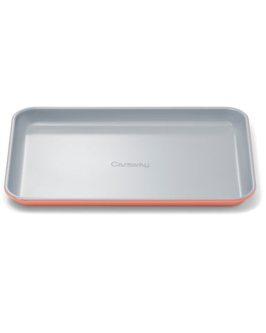 Caraway small baking sheet 9x13 for even heating in compact portions.