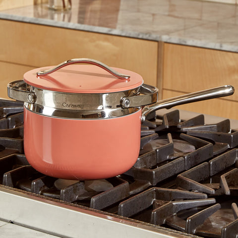 Caraway Steamer easy clean ceramic surface supports quick, low-effort cleanup.
