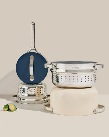 Easy to clean surface on Caraway Steamer after cooking.