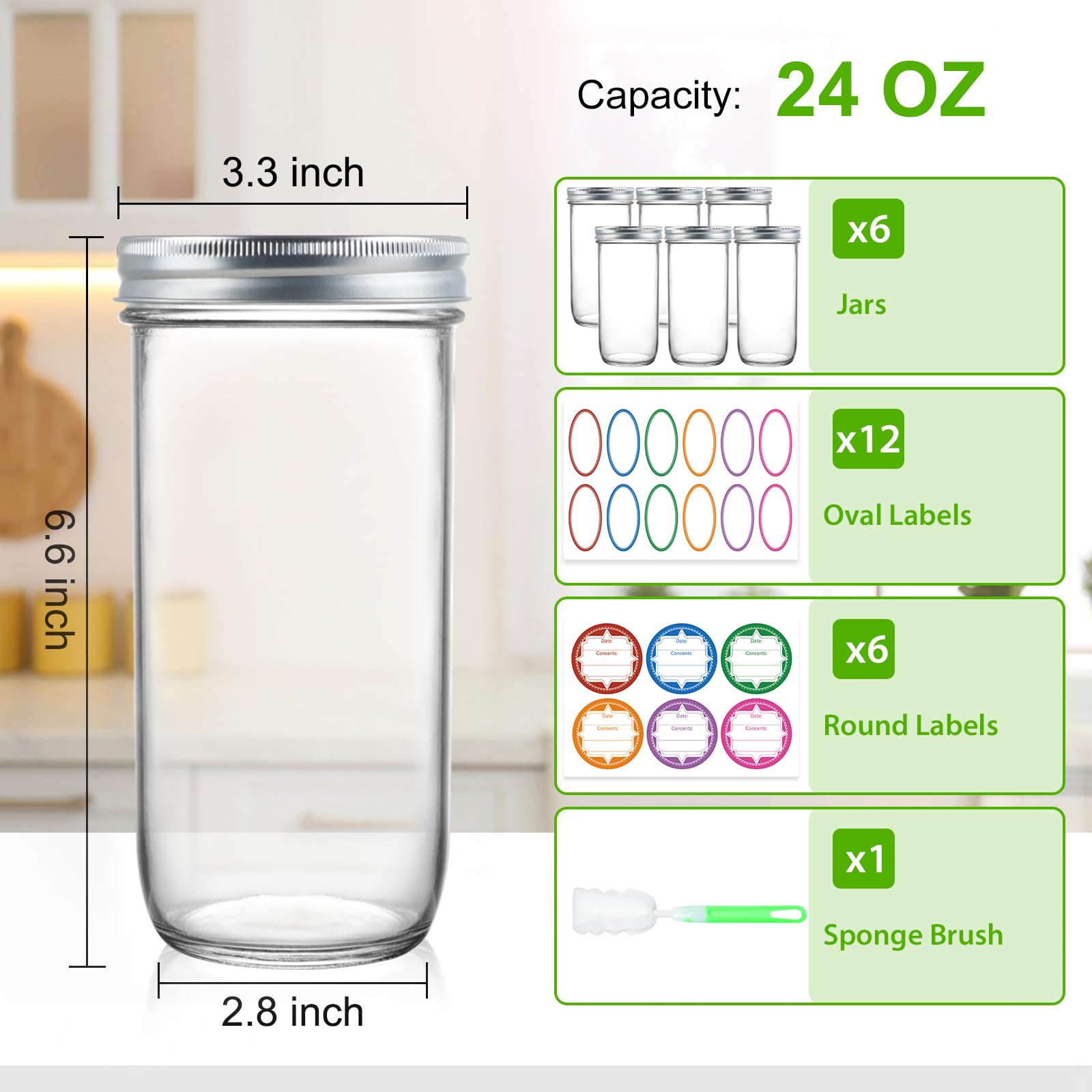CARBLIN clear glass shows contents at a glance for quick labeling