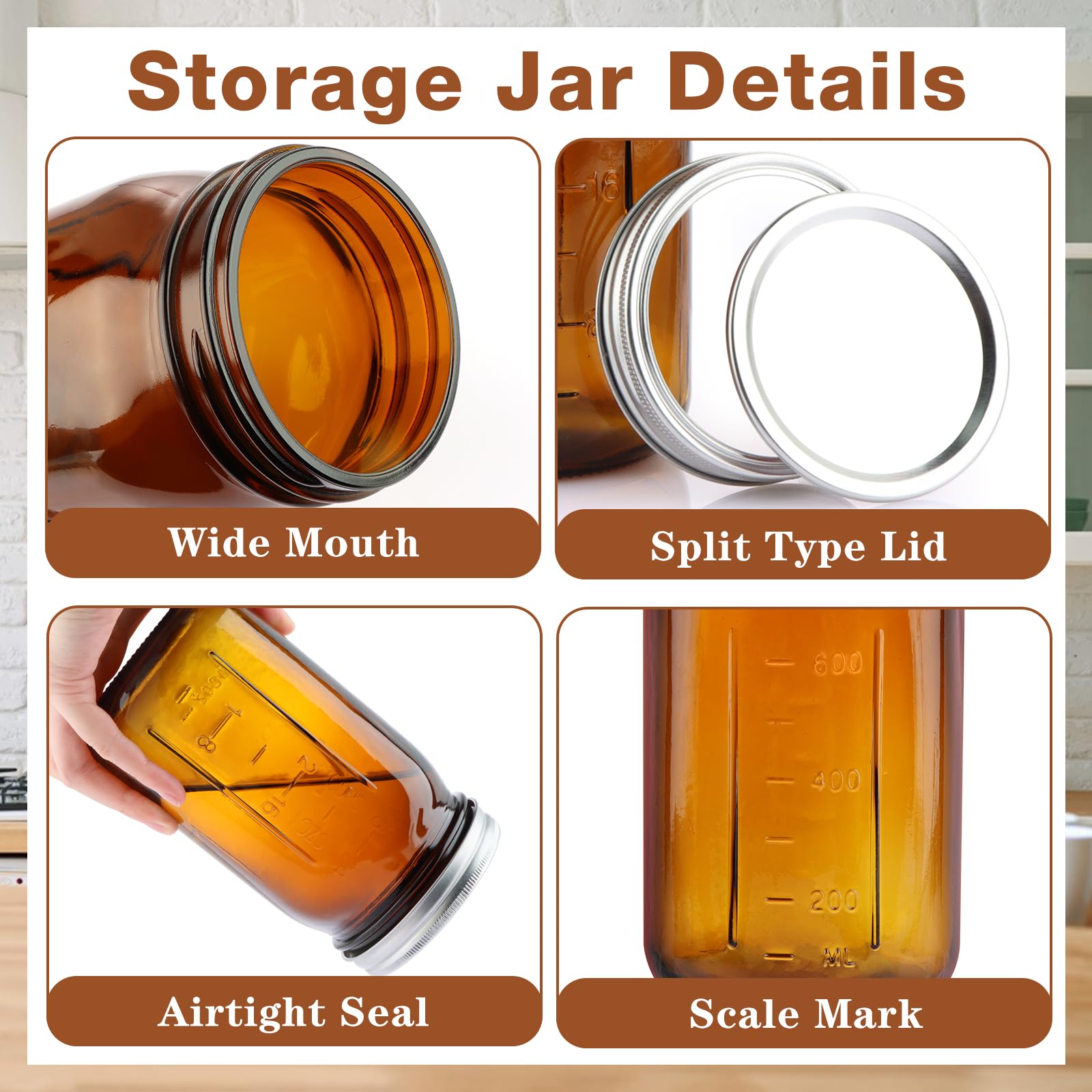 CARBLIN multipurpose storage jar suitable for jams, spices, and crafts