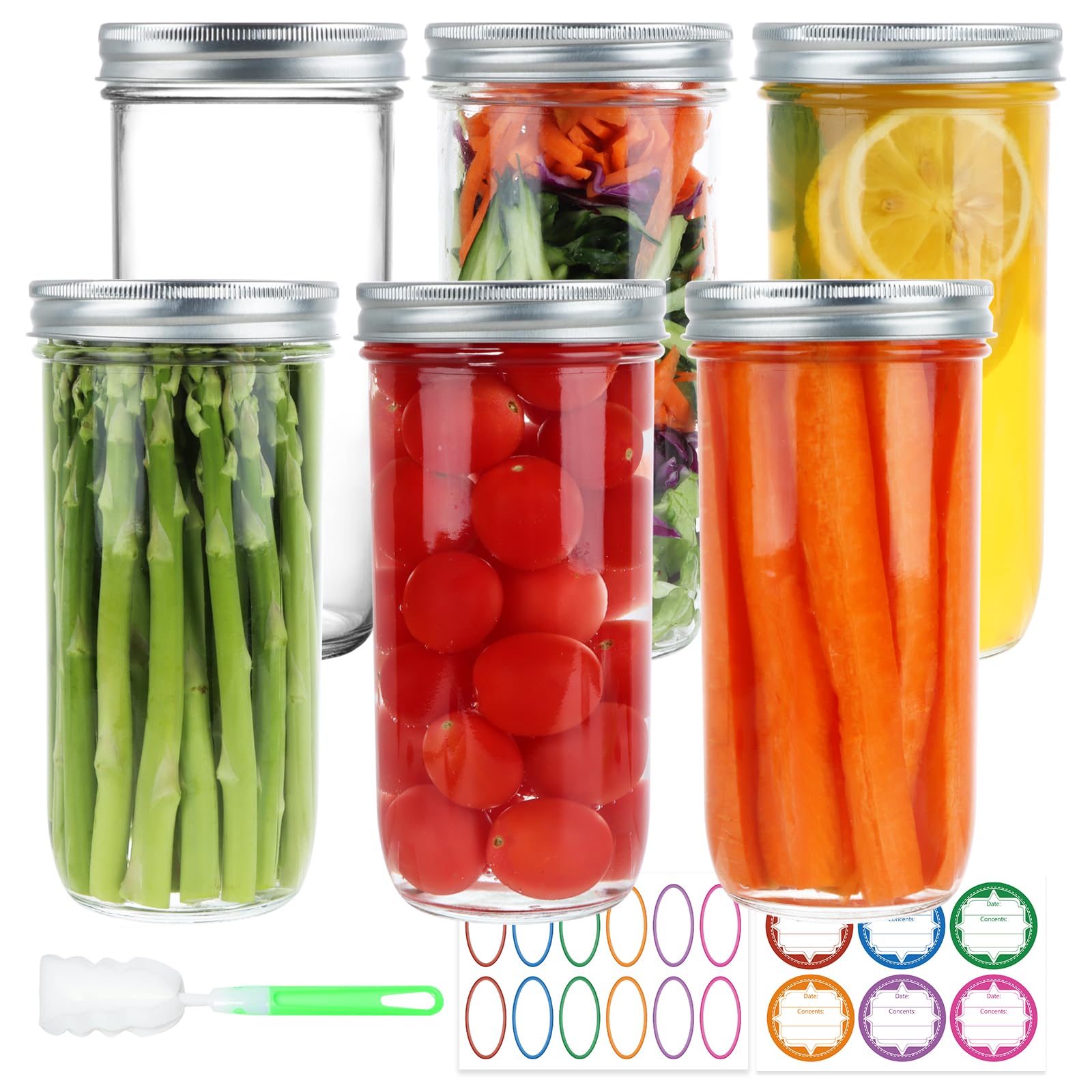 CARBLIN wide-mouth 24oz jar for easy filling and pantry visibility