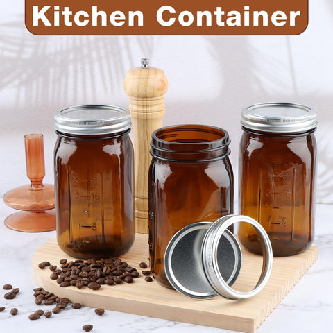 CARBLIN wide-mouth jar with labels and cleaning brush for organized storage