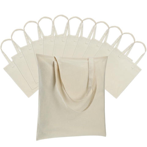 Carbrea 12-pack thin canvas totes flatlay ready for customization