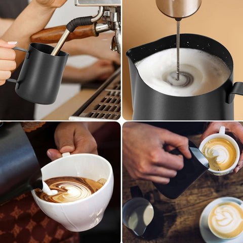 Careula pitcher with ergonomic handle ensures safe, comfortable frothing