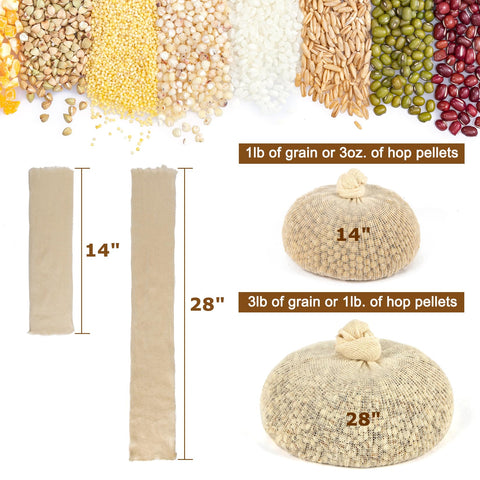 CARGEN 15-piece cotton brew bags for beer and wine.