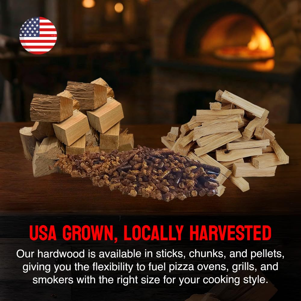 Carolina Cookwood clean-burning logs suitable for high-temperature cooking.