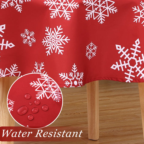 CAROMIO Christmas Tablecloth in green and red color scheme suits dining rooms and holidays