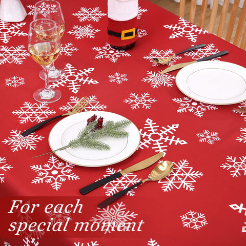 CAROMIO Christmas Tablecloth fabric texture highlights soft polyester and premium look