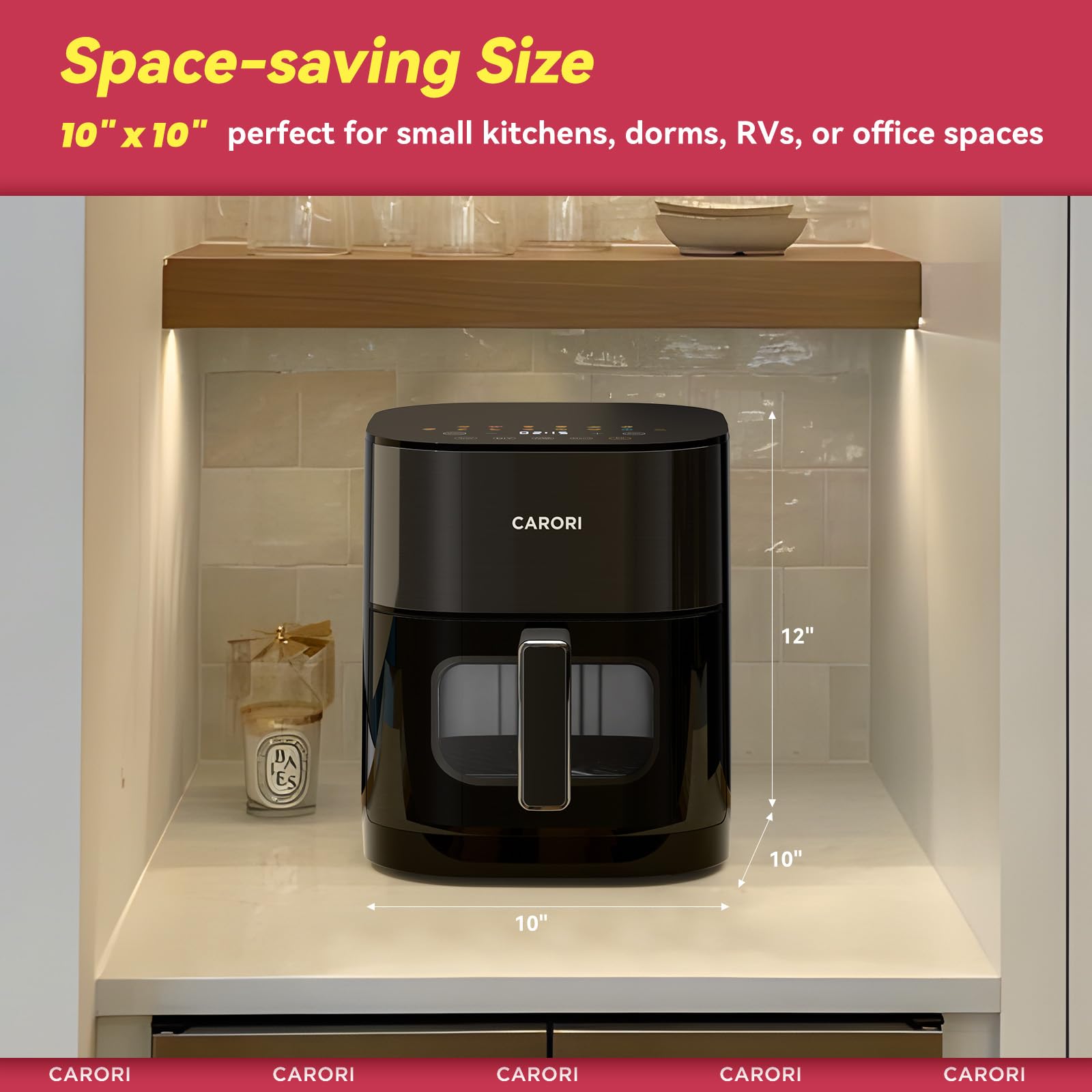 Carori dishwasher-safe basket for easy cleanup.