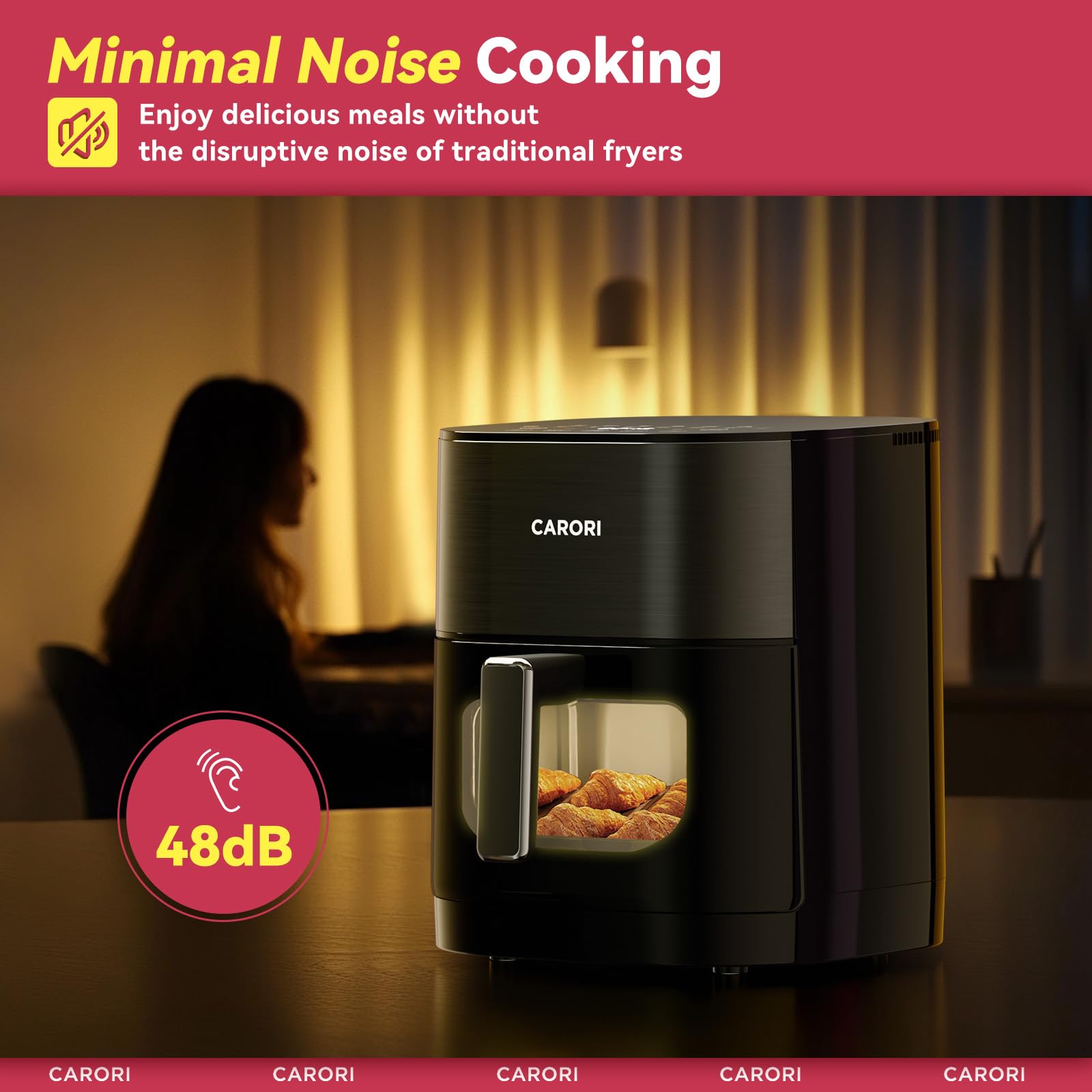 Carori ultra-quiet operation keeps noise low in kitchen.