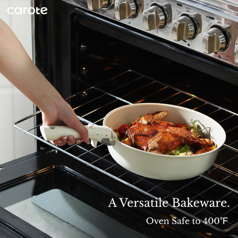 CAROTE 10in frying pan for larger meals with nonstick.