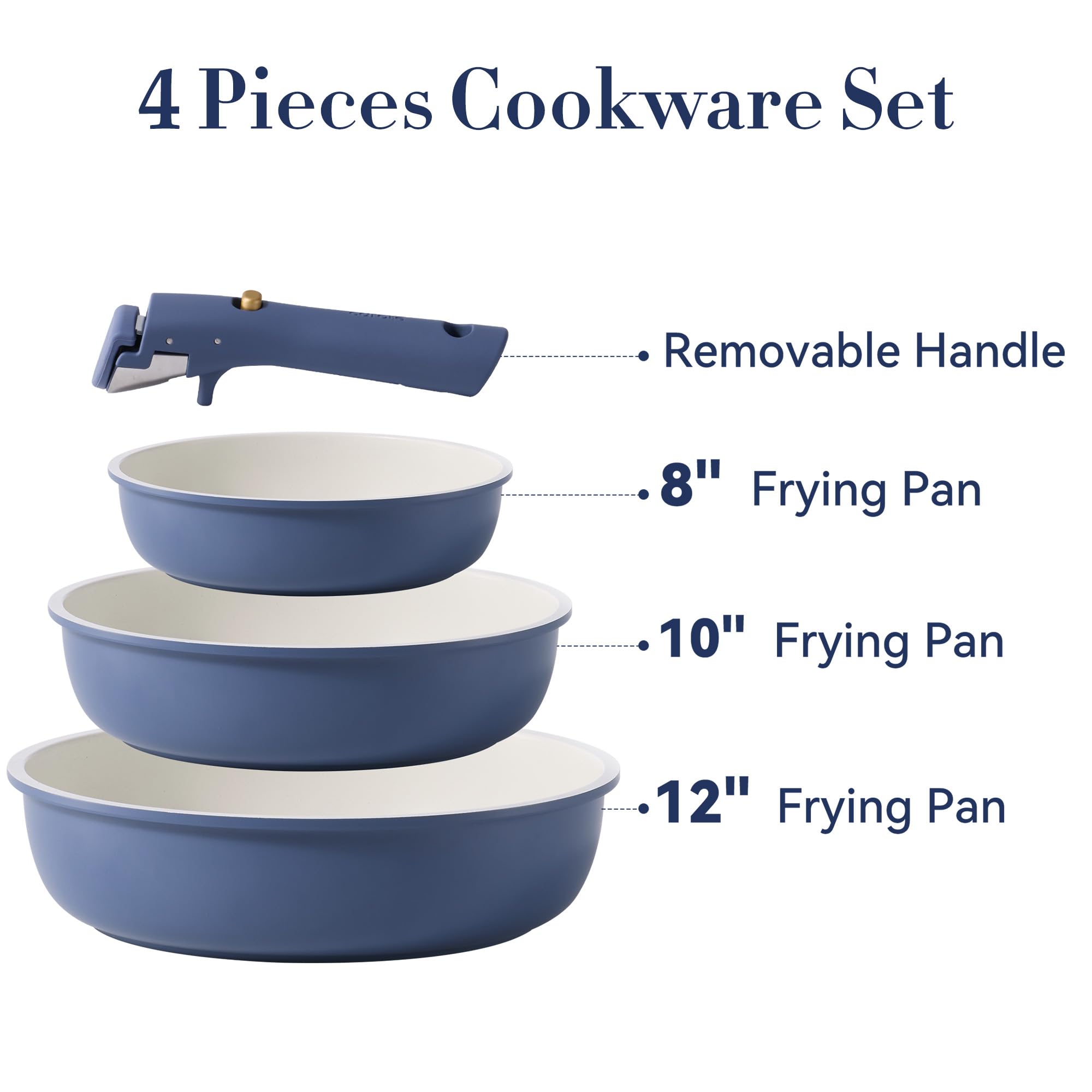 CAROTE 10-inch blue nonstick frying pan versatile for main dishes.