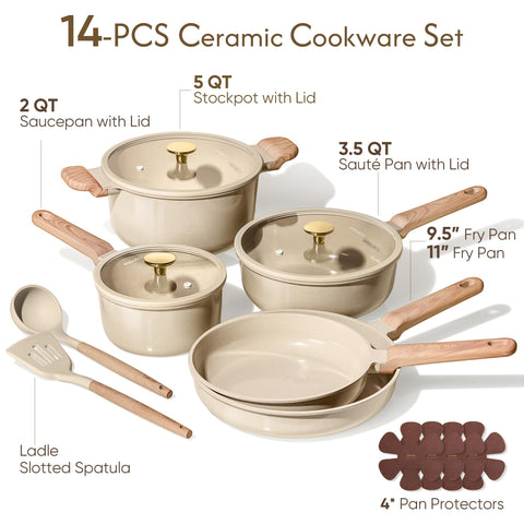 CAROTE 11in ceramic nonstick fry pan — perfect for quick sautéing and easy release.