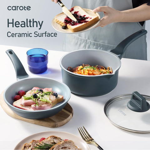 CAROTE 14-pc ceramic set: ladle for serving and tasting.