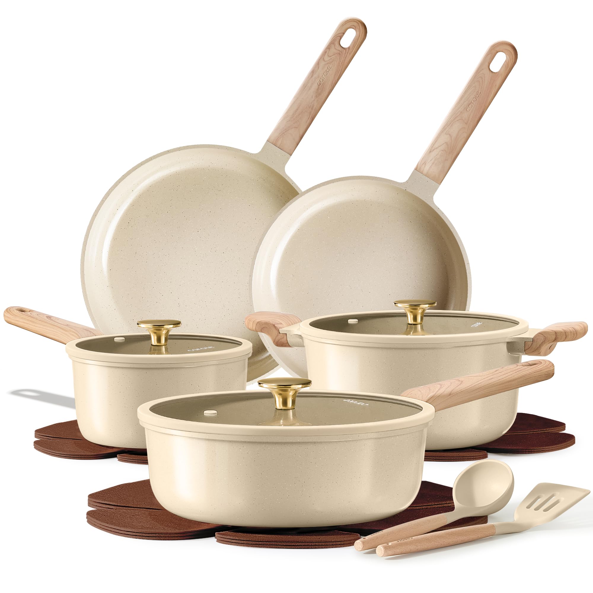 CAROTE 14pc ceramic nonstick set — versatile cookware for easy weeknight meals.