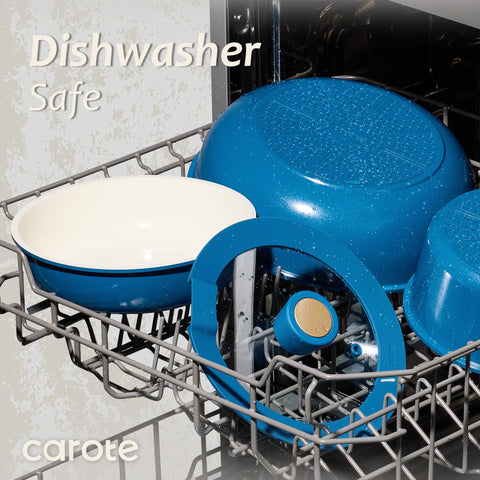 CAROTE compact storage with detachable handles reduces cabinet clutter.