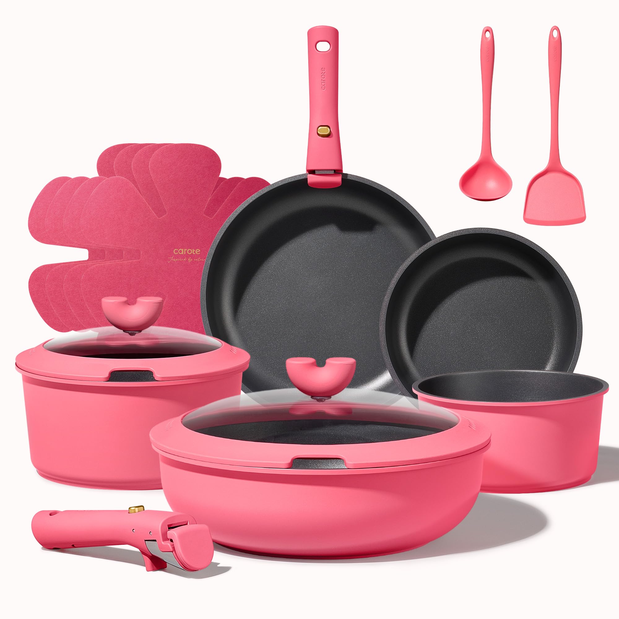 CAROTE 15pcs pots and pans set with nonstick coating for effortless cooking