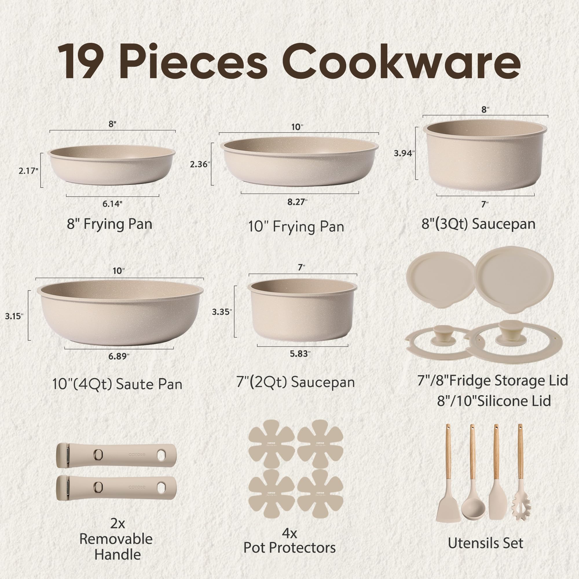 CAROTE 10-inch fry pan with durable nonstick for quick browning