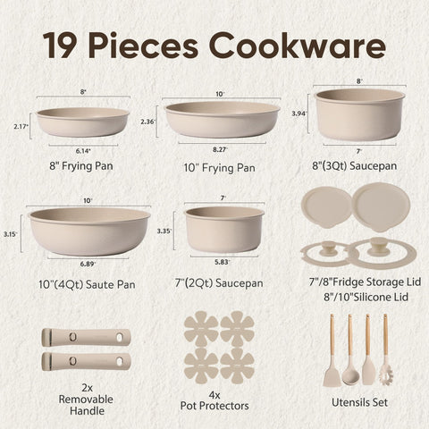 CAROTE 10-inch fry pan with durable nonstick for quick browning