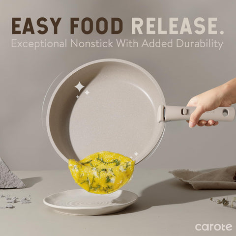 CAROTE 2-quart saucepan with detachable handle for safe transfer