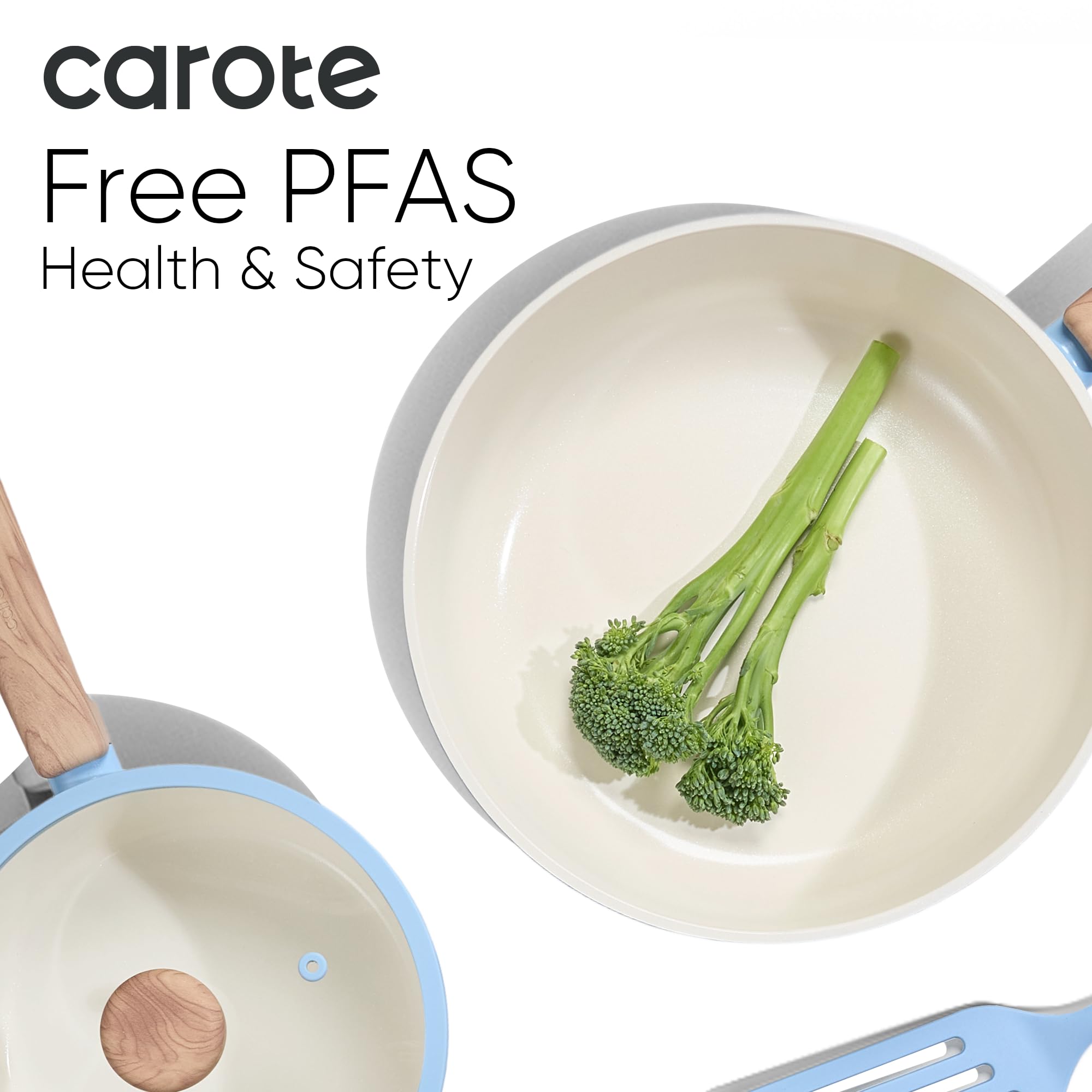 CAROTE 5.5-quart stockpot with lid for even boiling of soups.