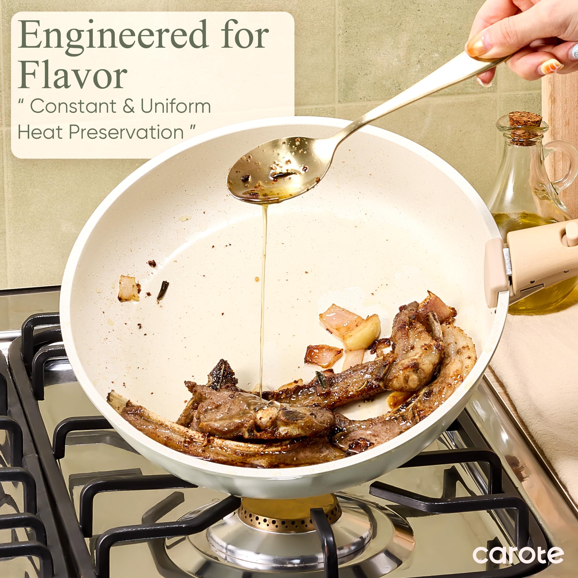 CAROTE induction-ready cookware works on both stoves and induction surfaces.