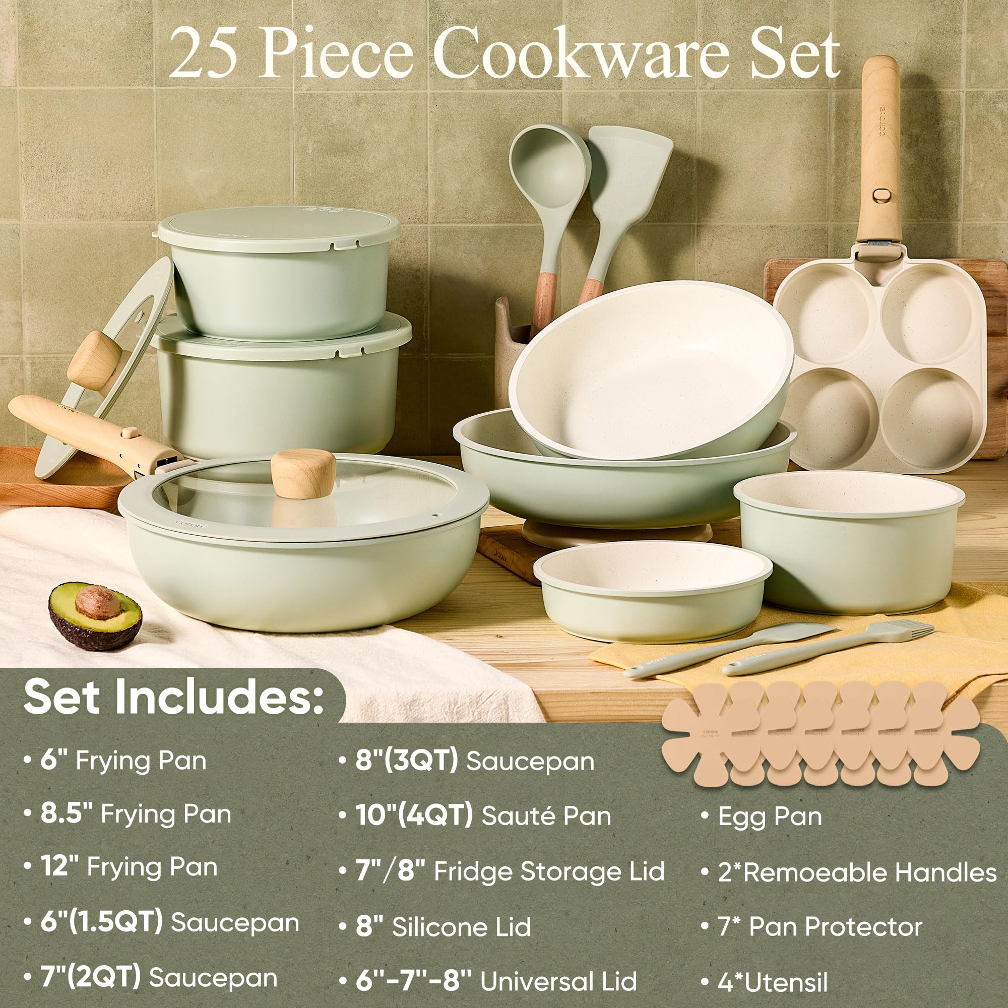 CAROTE nonstick interior promotes easy release and quick cleanup after meals.