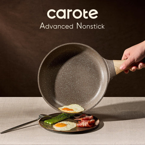 CAROTE induction-ready cookware, suitable for quick even heating on stoves.