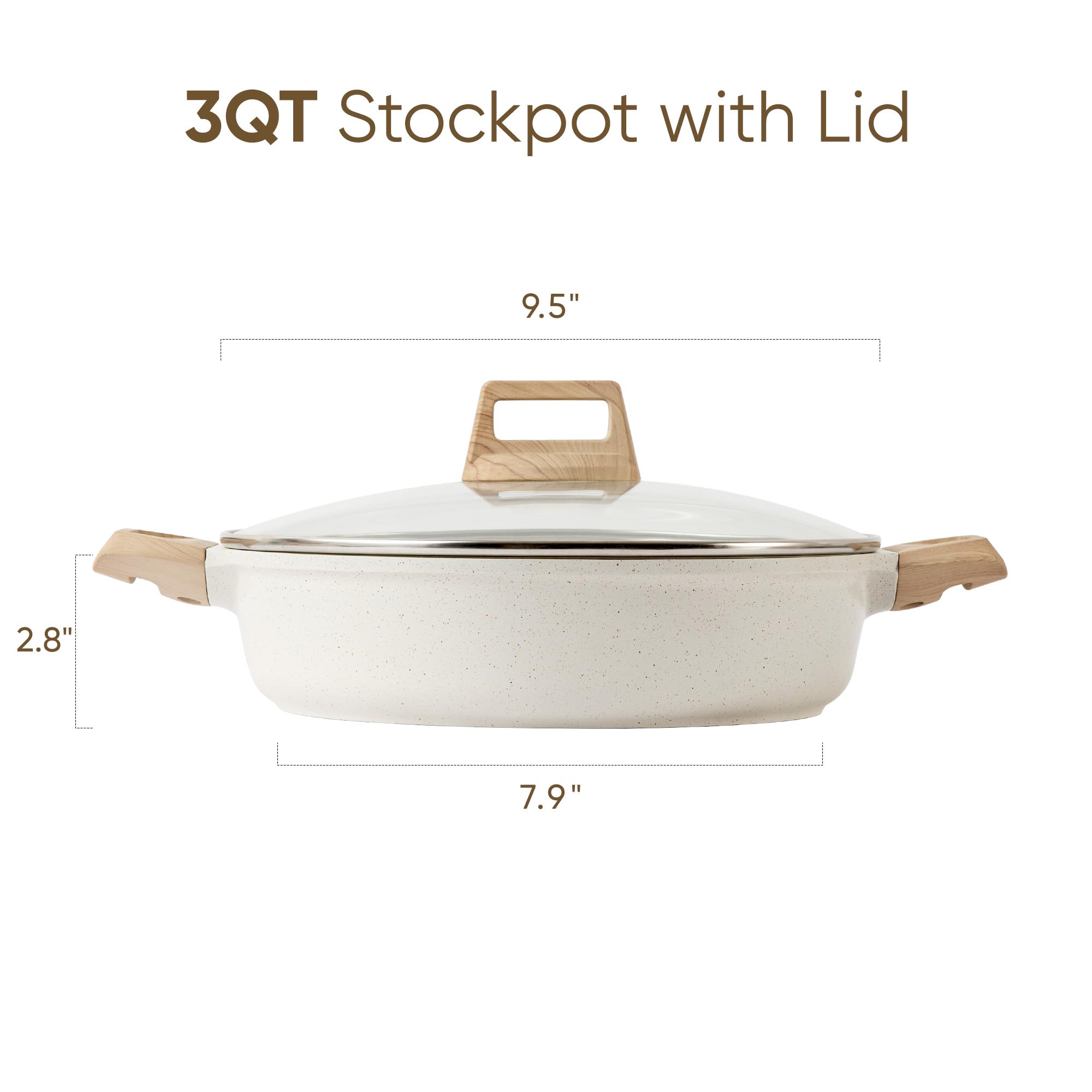 CAROTE interior rivetless stock pot view for easy cleaning.