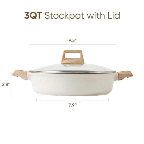 CAROTE interior rivetless stock pot view for easy cleaning.
