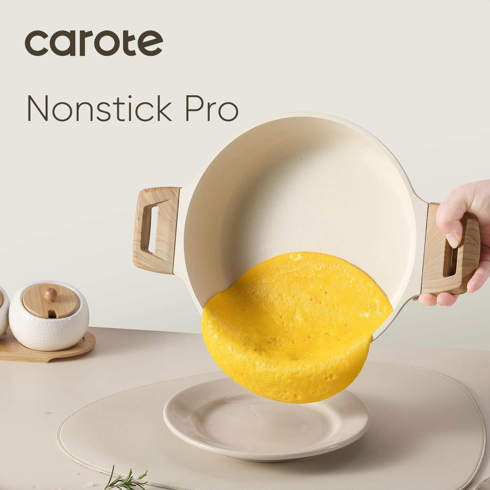CAROTE triple-ply heating area for faster, even cooking.