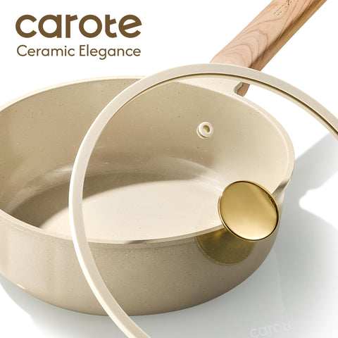 CAROTE 4.5qt stockpot with lid — large capacity for soups and stews.