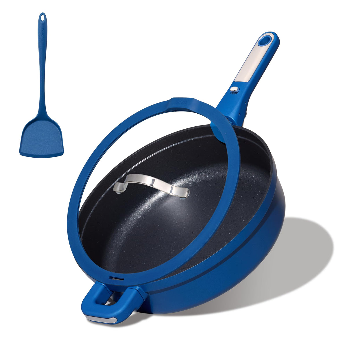 CAROTE 12-inch non-stick frying skillet with lid for easy searing and cleanup