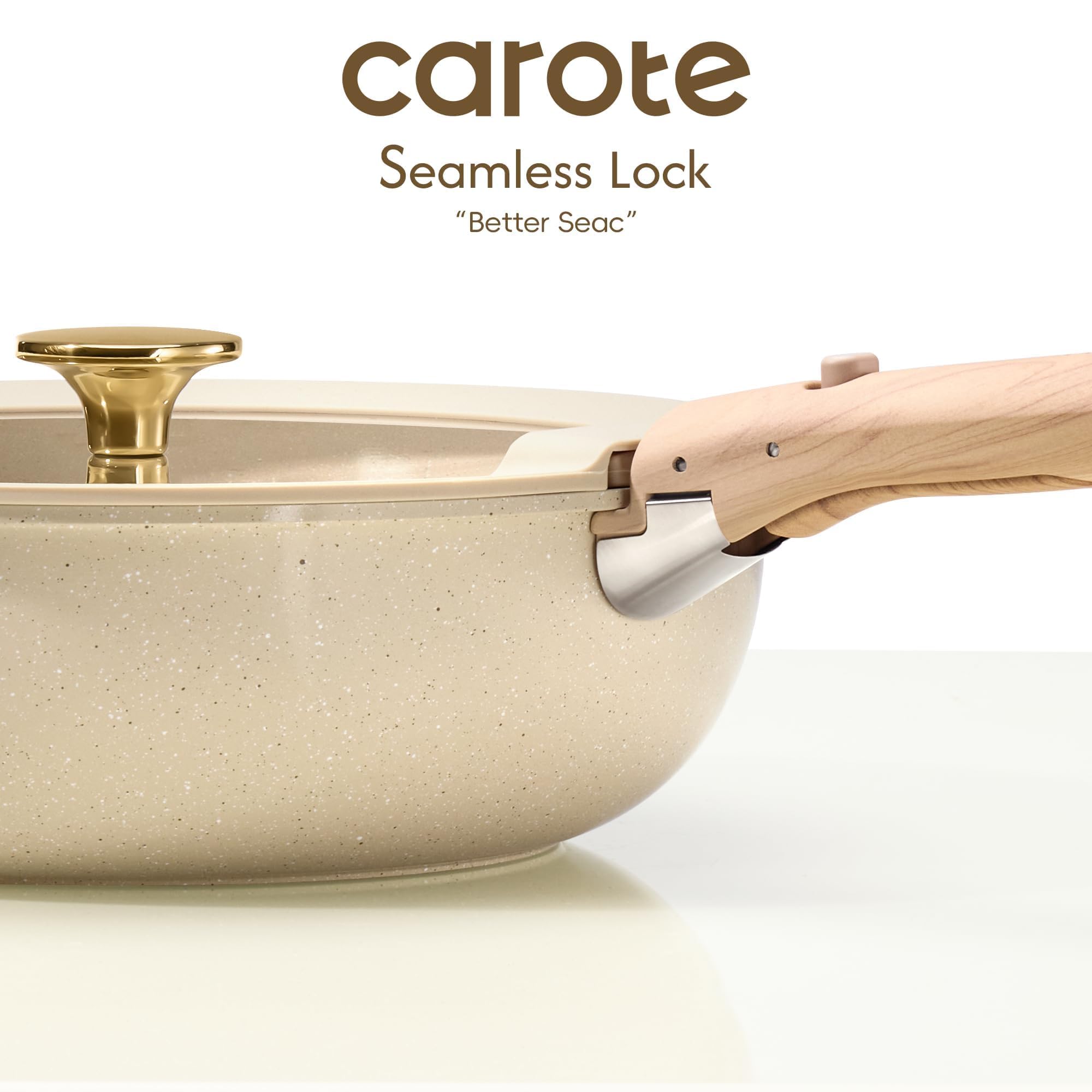CAROTE 4-qt sauté pan with lid for searing and braising.