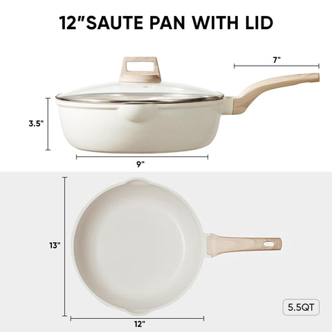 CAROTE 55qt jumbo cooker saute pan ready for family-size sautés and braises.