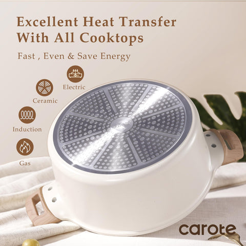 CAROTE interior shows rivetless design for quick cleaning.