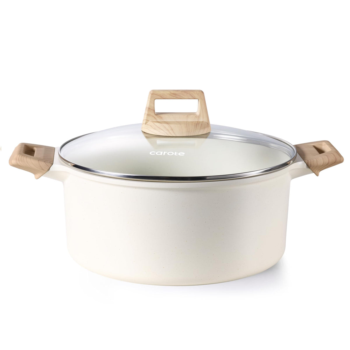 CAROTE 6 Qt nonstick stock pot with lid, easy pour and clean.